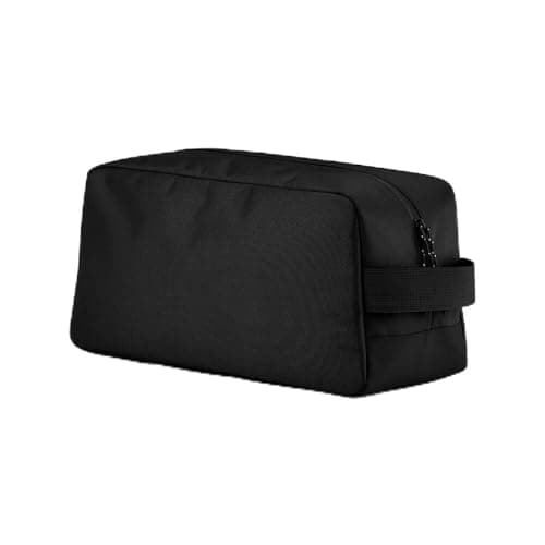 Quadra - Black Wash Bag & Shoe Bag - Travel Essentials for Men & for Women - 100% Recycled Polyester Portable Charger Bag, Hand Luggage Bag