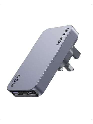 UGREEN USB C Plug 65W Nexode Pro 2C1A Travel Charger with UK/EU/US Plug