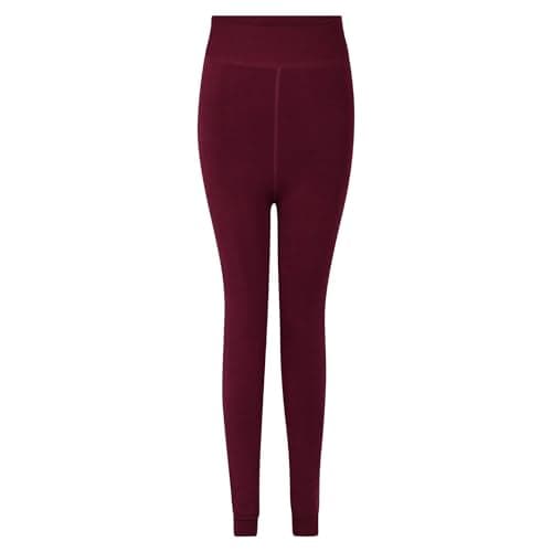 SUBZY Women’s Thermal Heat Leggings Fleece Lined, High-Waisted Winter Warm Pants for Cold Weather, Outdoor Sports, Travel & Everyday Wear (UK, Alpha, XL, XXL, Regular, Regular, Maroon)