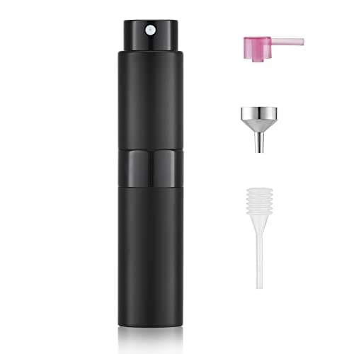 Toureal Travel Perfume Atomiser Refillable, 8ml Atomiser Spray Bottle,Black