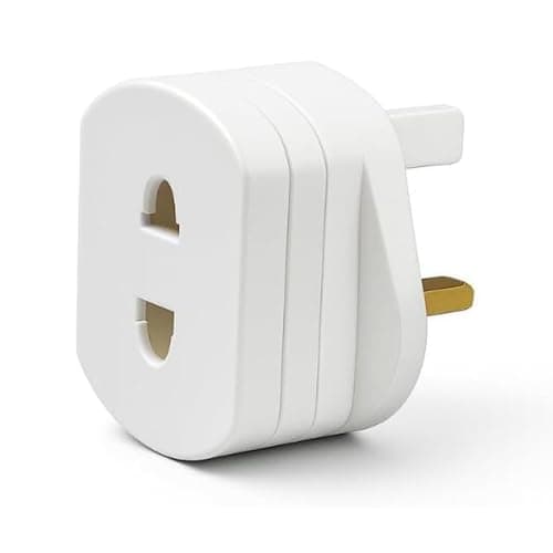 DAPTER's 1 Pack White Plug Adapter | 1A Fused Shaver Plug Adaptor UK | 2 Pin to 3 Pin Adapter Plug UK | Electric Toothbrush Adapter UK | Portable Bathroom Shaver Adapter Plug Easy to Use