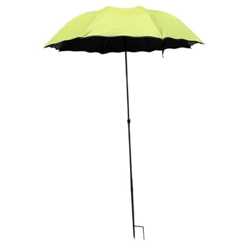 Ameble Folding Travel Rain Umbrella with UV Protection, Adjustable Height & Ground Stake Plant Umbrella for Garden, Fishing, Beach, Sun Shade, Green