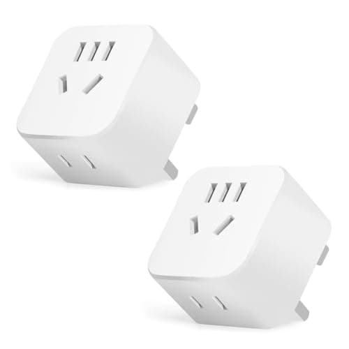 2-Pack Chinese to UK Plug Adapter,2/3 Pin China to 3 Pin Plug Adaptor
