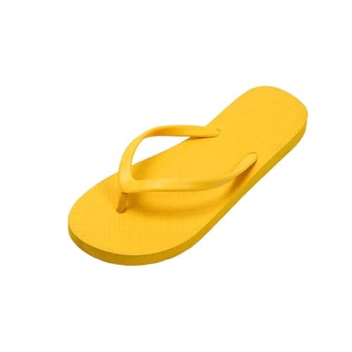 Jhebeks Yellow Flip Flops Womens Uk Flat Lightweight Slim Sandals Non Slip Flip Flops Comfortable Summer Beach Walking Cushion Sandals Slip On Indoor Outdoor for Shower Bathroom Size 6.5