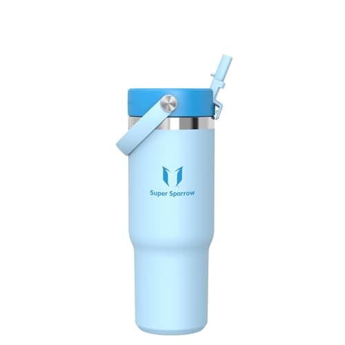 Sparrow Metal Water Bottle with Straw - 900ml - Insulated Tumbler Flex Lid