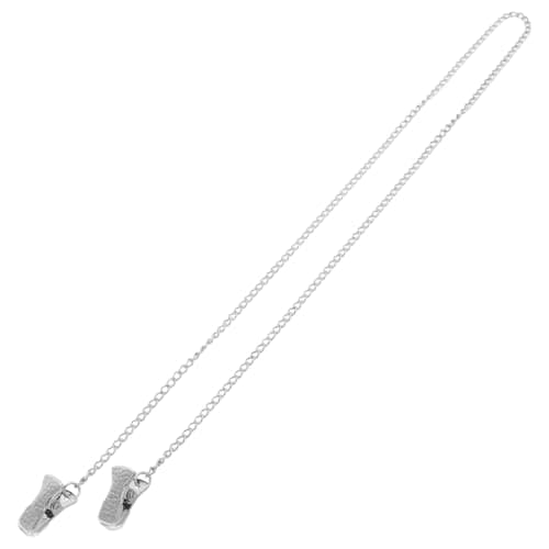JEWEDECO Glasses Chain Silver Iron Clip Eyewear Retainer Strap for Women