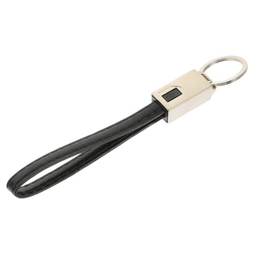 Leather Type-C Keychain Charging Cable for Mobile Phones, Compact Data Cord