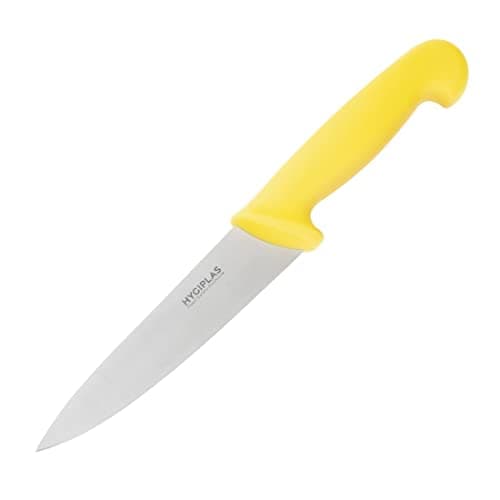 Hygiplas Stainless Steel Chef Knife Dishwasher Safe C815, Yellow 15.5cm