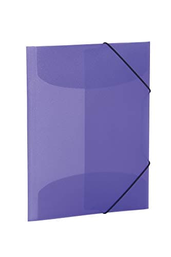 HERMA Elastic Folder Translucent in Purple, A4, Sturdy Plastic, with 3 Inner Flaps, 1 Span Folder