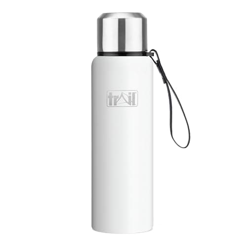 Trail Vacuum Flask with Strap, Camping & Travel, 800ml, White