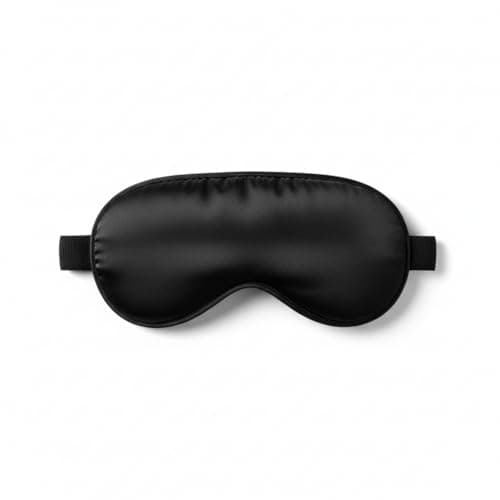 Silk Sleep Mask, Blackout Eye Mask with Adjustable Strap, Ultra-Soft Breathable Mulberry Silk, Black, for Sleeping, Travel and Nap, 1 Pack