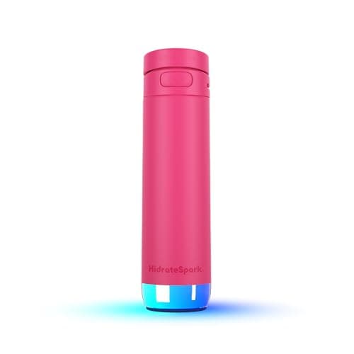 HidrateSpark PRO 2 21 oz Bundle – Smart Hydration Bottle with Clinically Accurate Water Tracking & Extended Batter Life - Syncs with Apple Health, Fitbit, Smart Rings & Watches - Flamingo