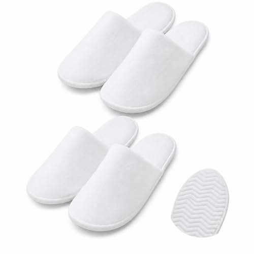 Ufyuayig 4 Pairs Hotel Slippers, Thickened Coral Fleece