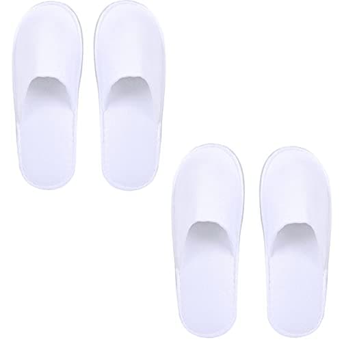 kuou 2 Pairs Disposable Closed Toe Slippers for Hotel, Spa, Travel