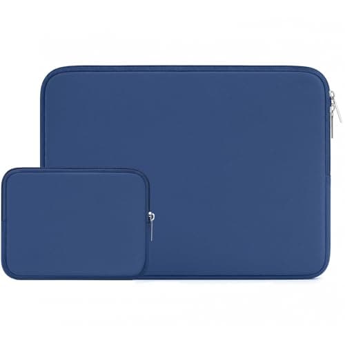 RAINYEAR 15.6 Inch Laptop Sleeve Case with Accessories Pouch, Navy Blue