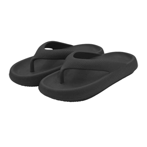 Eva Beach Flip Flops & Pool Slides for Women and Men (Black 8Uk)