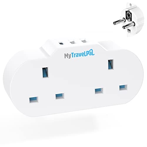 MyTravelPal 2 Way UK to Europe Travel Adapter USB & USB-C | UK Safety Regs