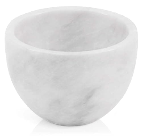 RADICALn Marble Shaving Cream Bowl White Handmade Bathroom Accessories Shaving Kit Bowl - Barber Supplies for Organic Shaving - Ideal for Travel Shaving, Dish Soap & Mens Soap