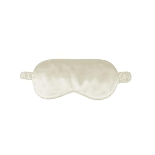 1 Pcs Sleep Mask, Silk Eye Mask, Blindfold, Silk Sleeping Mask for Girls, Women, Men (White)