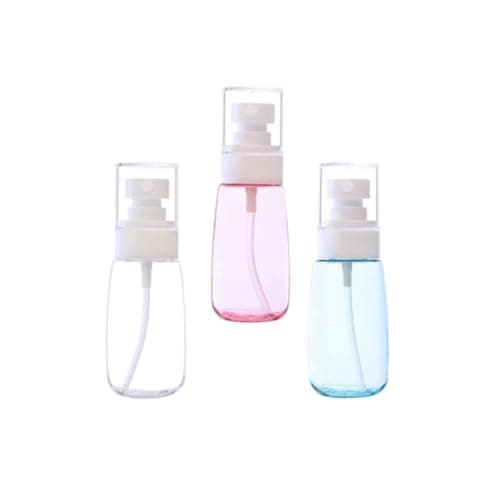 MUSISALY 3pcs 100ml Reusable Plastic Spray Bottles Portable Mini Compact Sunscreen Sprayers for Travel Use with Assorted Colours