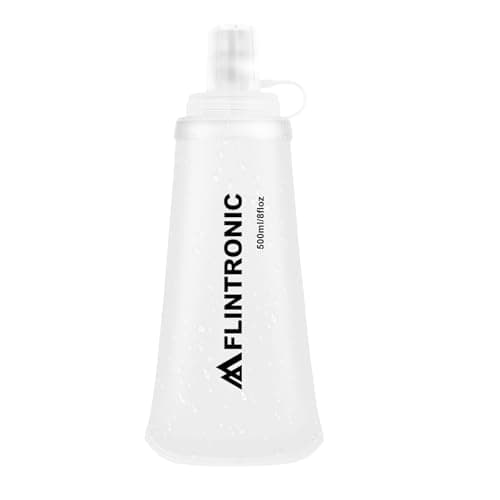 flintronic TPU Soft Flask, 500ML Collapsible Water Bottle, Lightweight Soft Water Bottle for Unisex Hydration, BPA-Free, Leakproof Foldable Water Bottle for Running, Cycling, Climbing