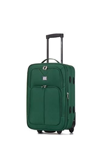 ATX Luggage 55x35x20cm Cabin Suitcase Super Lightweight Small Suitcase Approved for 100+ Airlines Including EasyJet, Ryanair, British Airways & Virgin Atlantic (Green, 48 Liter)