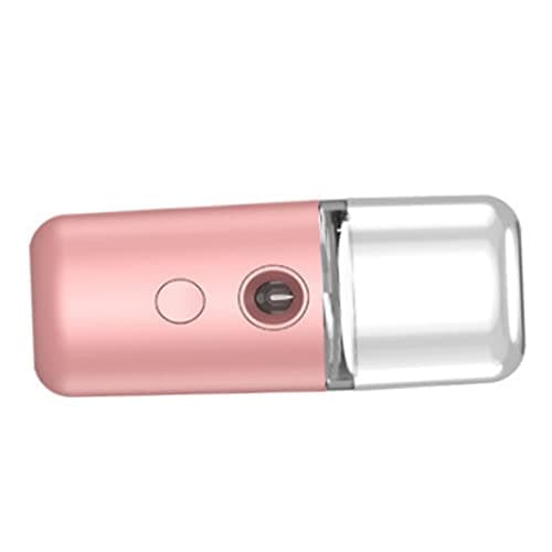 Odorkle Nano Facial Mist Sprayer, ABS USB Rechargeable Portable Face Humidifier, 150mAh Pocket Size Nano Hydration Device with 14 Minute Mist for Dry Skin Travel Office Spa (Pink)