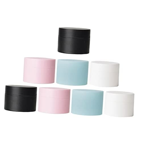 minkissy 8 Pack 30g Refillable Plastic Cosmetic Cream Jars, Leak-proof Lotion Containers for Body Lotion and Makeup Bags, Travel Size Jars for Business Trips