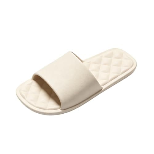 Womens Slip On Slippers Soft Shower Slippers Packable Indoor Slippers Khaki