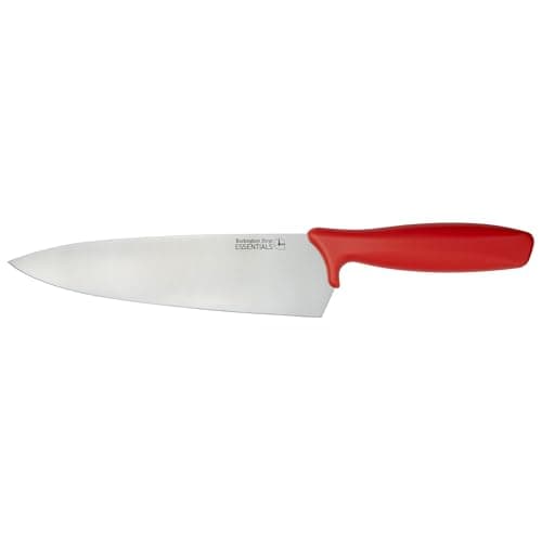 Rockingham Forge Essentials Red Handle Chef’s Knife 24cm for Raw Meat - Coloured Knives for Food Hygiene, Allergen and Intolerance Food Preparation - Colour Coded Stainless Steel Kitchen Knives