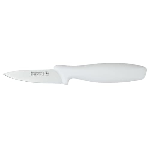 Rockingham Forge Essentials White Handle Paring Knife 9cm for Bakery & Dairy - Coloured Knives for Food Hygiene, Allergen and Intolerance Food Preparation- Colour Coded Stainless Steel Kitchen Knives