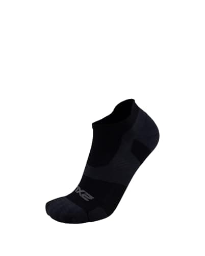 2XU Unisex's Vectr Light Cushion No Show Socks, Black/Titanium, M