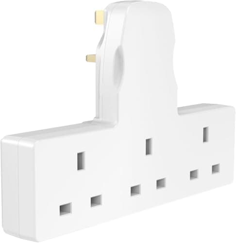 Plug Extension Socket 3 Way Multi Plug Adapter Uk Surge Protector Triple Gang Plug Extender 3 Outlet Multiplug Socket Adapter For Home Kitchen & Office 13A White
