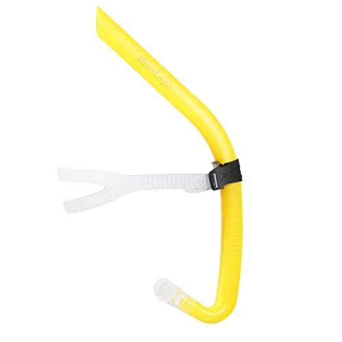FalinLego Swim Snorkel for Lap Swimming, Swim Training Snorkel Front Mounted Training Gear with Comfortable Head Pads and Food-Grade Silicone Mouthpiece for Pool Open Water, Adult (Yellow)