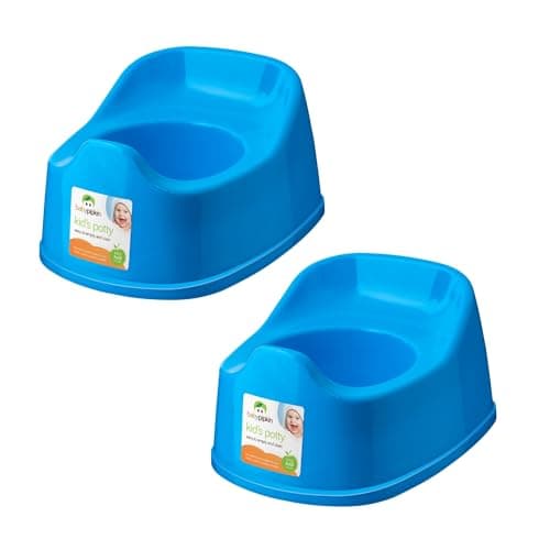 HOMESHOPA Children Training Potty, 2 Pack Blue Kids Toddler Toilet Training Seat, Plastic Travel Potty Chair, Portable Lightweight, Promotes Potty Independence, Easy to Clean & Carry