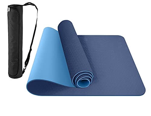 ComFyMat Yoga Mat – Non-Slip Gym Mat, Workout Mat for Pilates, Meditation, Women, Men, Fitness Exercise Mat, 183cmx61cmx6mm (Navy/Blue)