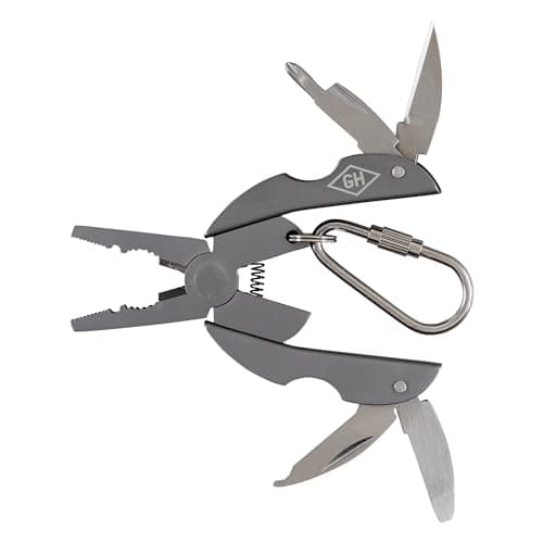 Gentlemen's Hardware 5-in-1 Multi-Tool Titanium Coated Mini Pocket Tool for Camping, with Pliers