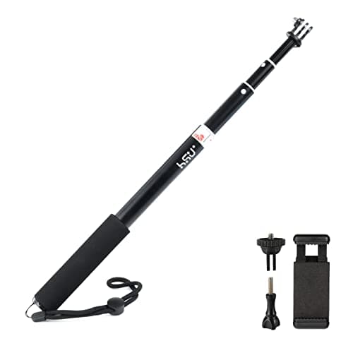 HSU 92cm/36.2" Extended Selfie Stick for GoPro Insta360 Osmo Action Cameras