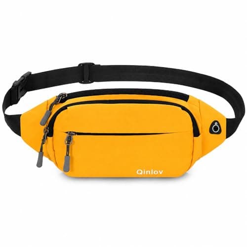 Waterproof Bumbags Waist Fanny Pack Ladies Fashion Bum Bag with Adjustable Belt for Sport Running Hiking Jogging Travel Dog wolking Girls Women Men (Yellow)