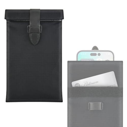 Easecos Signal Blocking Case Sleeve for Phones - RFID & WiFi Shielding Pouch for Cell Phone, Key Fob, Passport, ID Card in Travel Commute Work for Anti-Tracking, Privacy & Data Protection Black