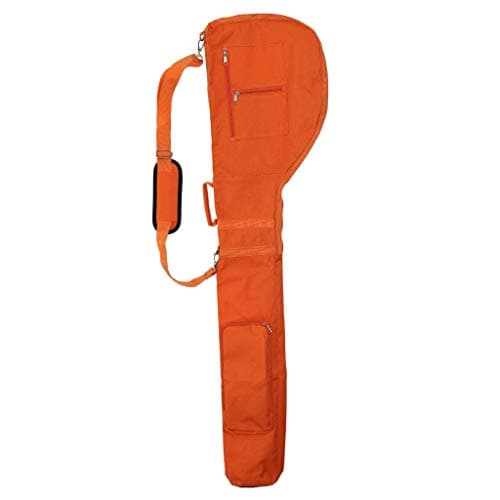 Unbekannt Portable Golf Club Travel Bag Case Sunday Bag Golf Practice Pencil Zipper Pouch with Two Pockets AOD (Orange)