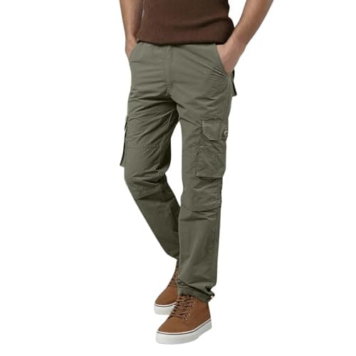 Men's Convertible Cargo Pants with Detachable Legs, Straight Fit for Hiking and Travel, Lightweight and Breathable for Spring Summer Autumn, Multi-Pocket Design for Everyday Utility (Green, XL)