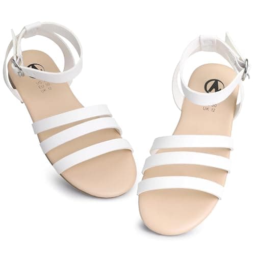 MIXIN Girls Sandals Flat Sandals summer shoes White 13
