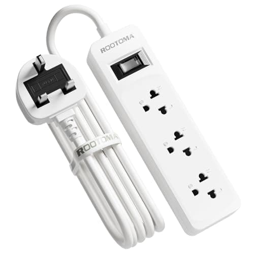 US to UK Plug Adapter, 3 Outlets for American/EU Electronic Devices