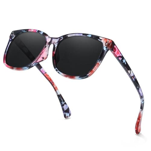 TJUTR Polarised Sunglasses for Women, Retro Oversized Square Sun Glasses
