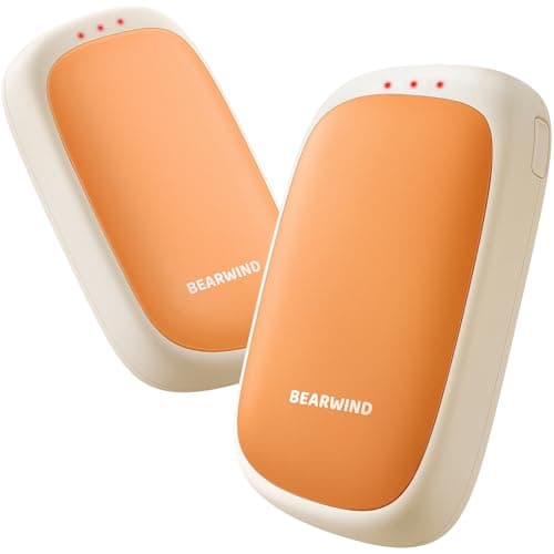 Bearwind Electric Hand Warmers Rechargeable, 2 Pack Magnetic Design, Orange