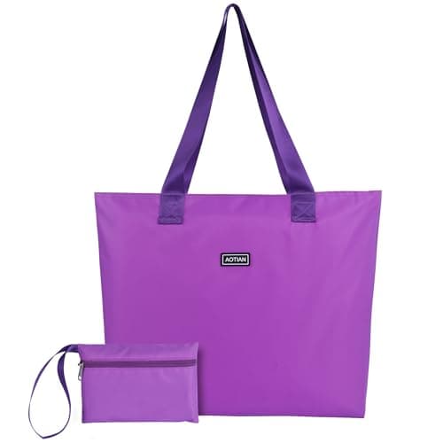 AOTIAN Reusable Grocery Bag, Foldable Shopping Tote Bag with Zipper Closure