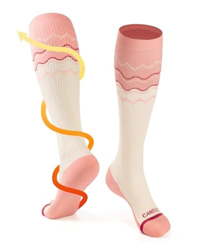 CAMBIVO Compression Socks for Women and Men, 15-20 mmHg Flight Socks