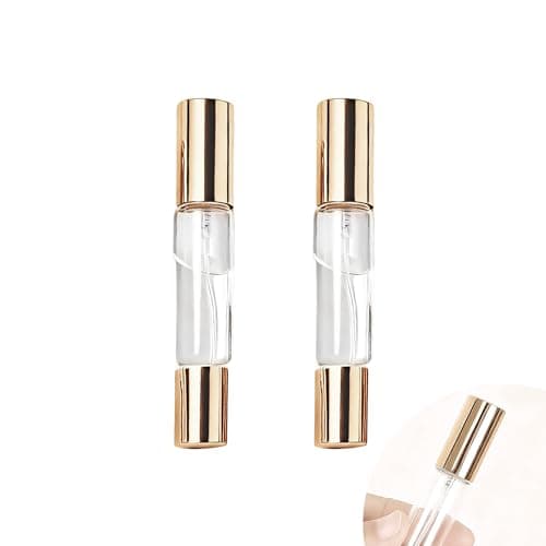 QACUU 2 Pack 10ml Perfume Bottle Empty, Refillable Spray and Roller Bottles