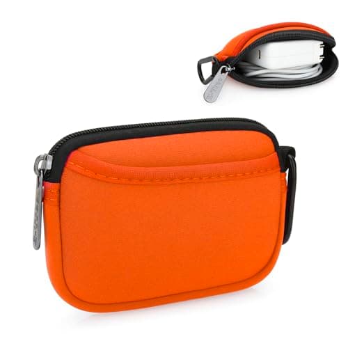 JINSI Mini Pouch Case Small Accessories Storage Organizer Tech Bag (Orange)